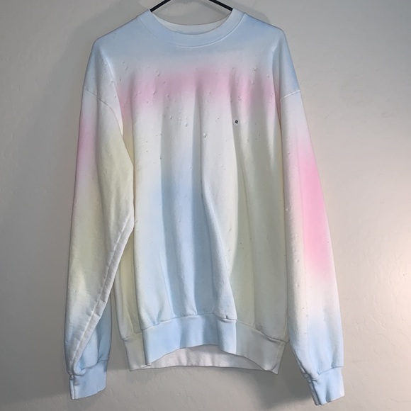 LIL PEEP ROSE IN GOOD FAITH SIZE MEDIUM MULTI COLORED TIE DYE SWEATSHIRT - Picture 3 of 6